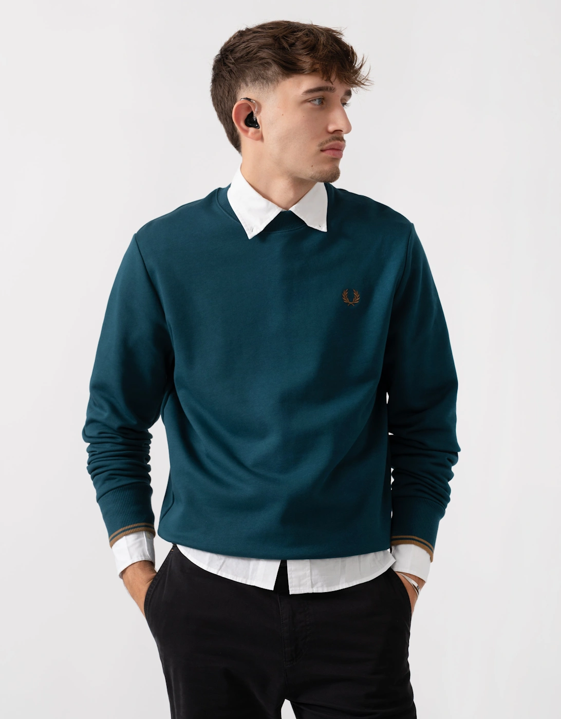 Mens Crew Neck Sweatshirt - Dark Petrol/Shaded Stone Z48, 5 of 4