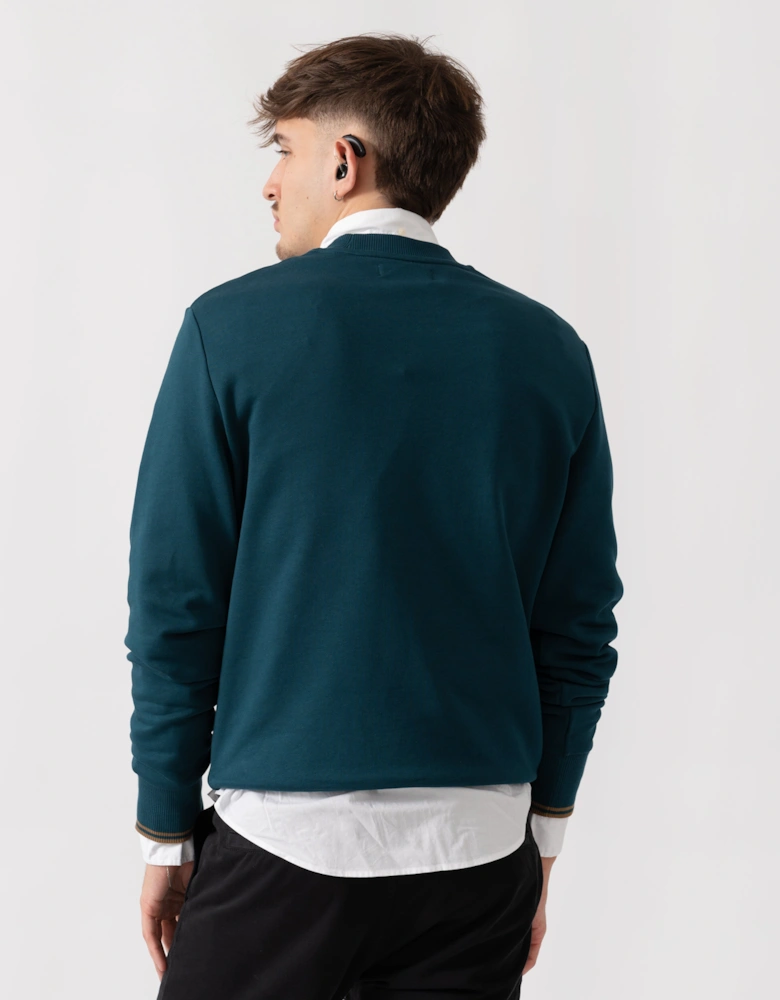 Mens Crew Neck Sweatshirt - Dark Petrol/Shaded Stone Z48