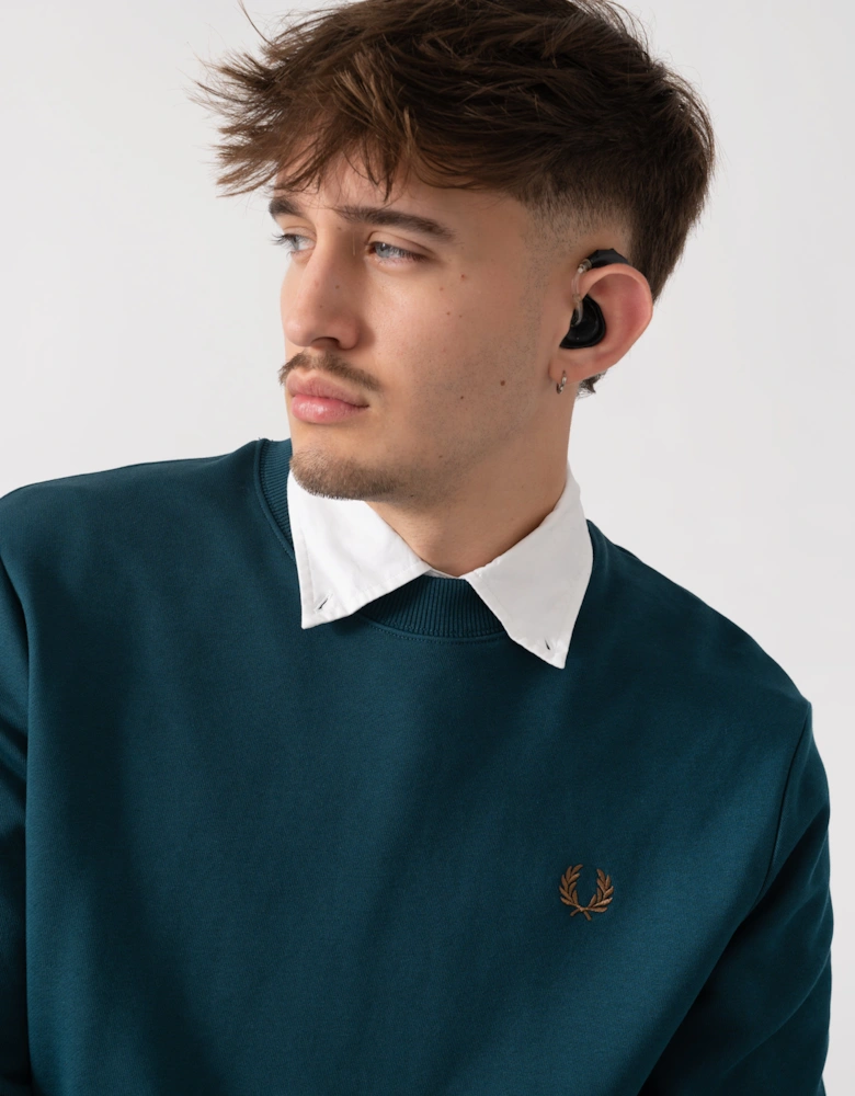 Mens Crew Neck Sweatshirt - Dark Petrol/Shaded Stone Z48