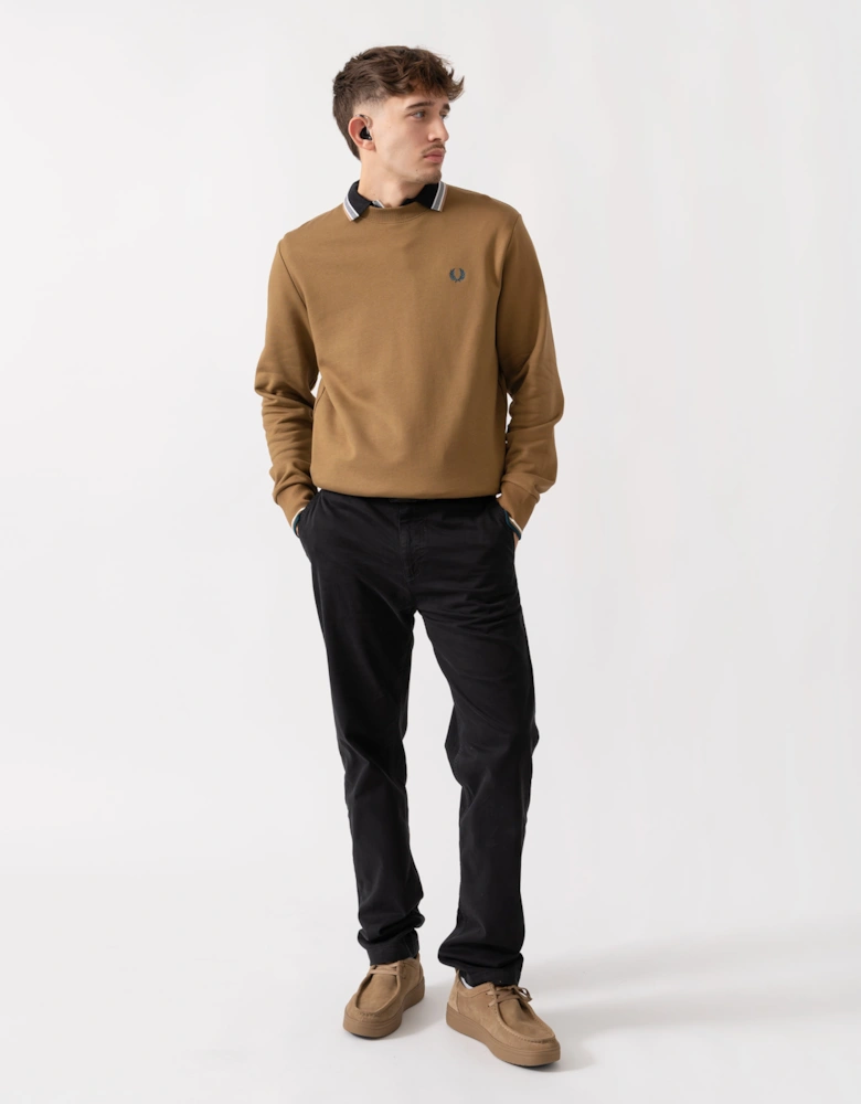 Mens Crew Neck Sweatshirt - Shaded Stone/Ecru/Dark Petrol Z60