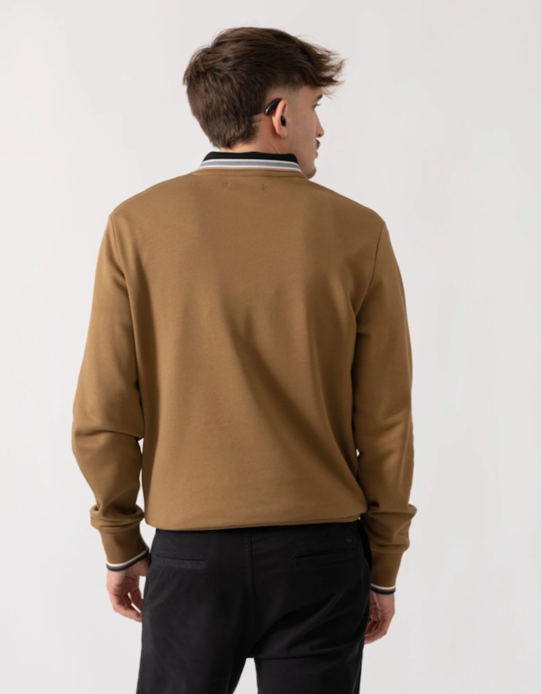 Mens Crew Neck Sweatshirt - Shaded Stone/Ecru/Dark Petrol Z60