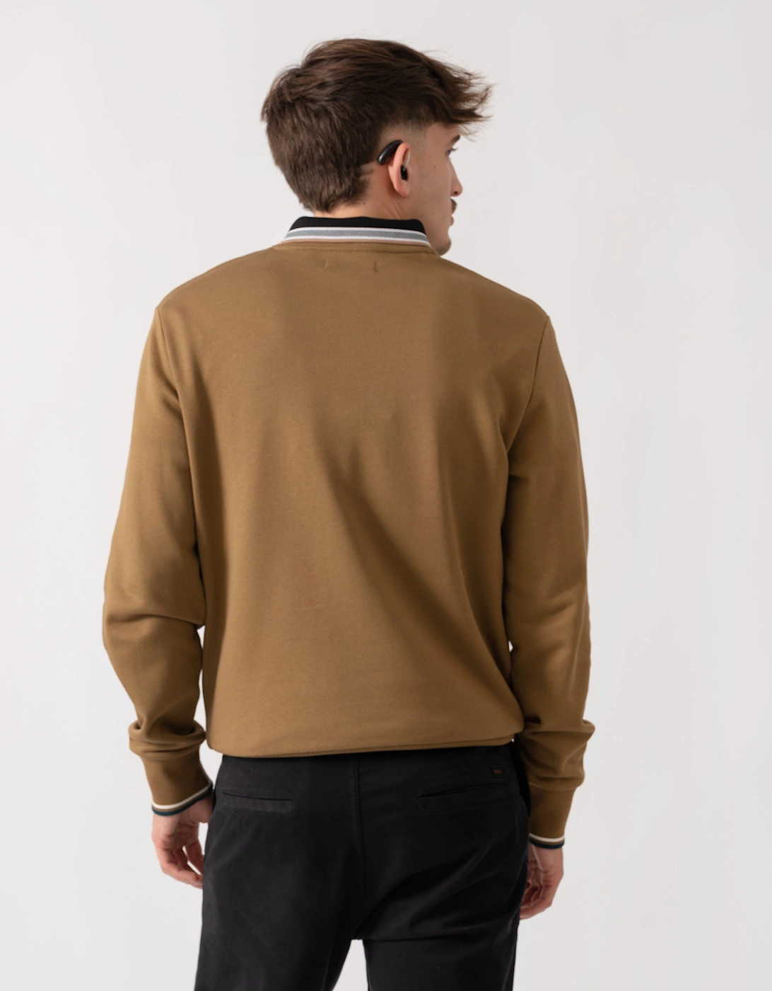 Mens Crew Neck Sweatshirt - Shaded Stone/Ecru/Dark Petrol Z60