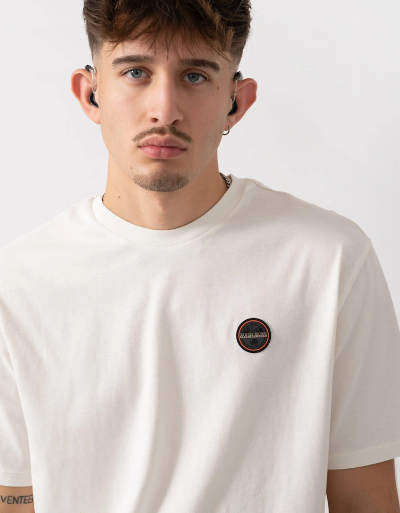 Badge Mens Short Sleeve T-Shirt - White Heron 206