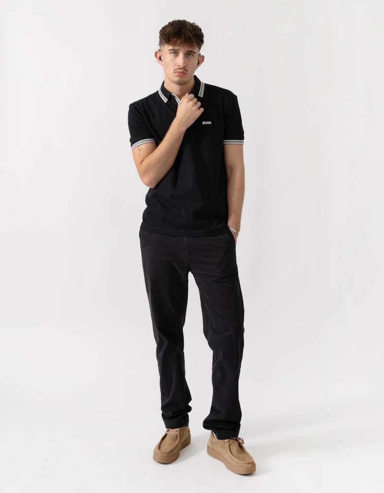 BOSS Green Paddy Mens Cotton-Piqué Polo Shirt with Contrast Logo - Grey 020