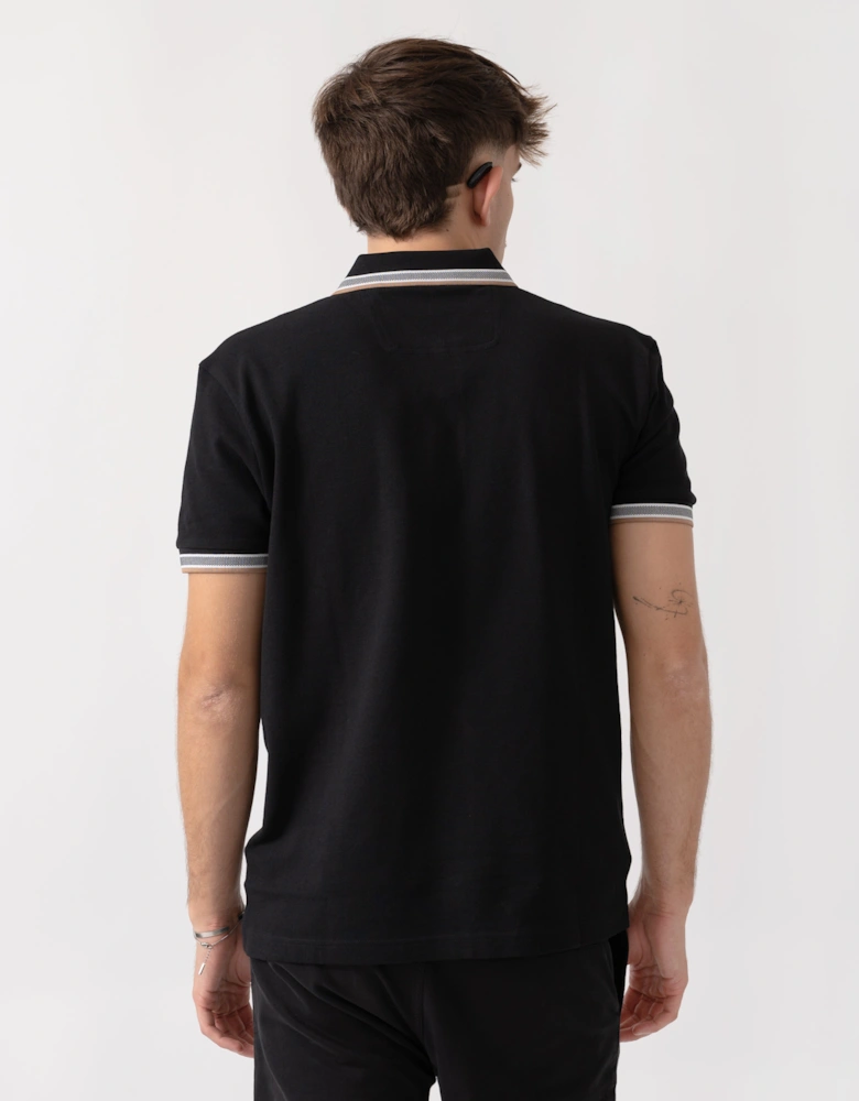 BOSS Green Paddy Mens Cotton-Piqué Polo Shirt with Contrast Logo - Grey 020