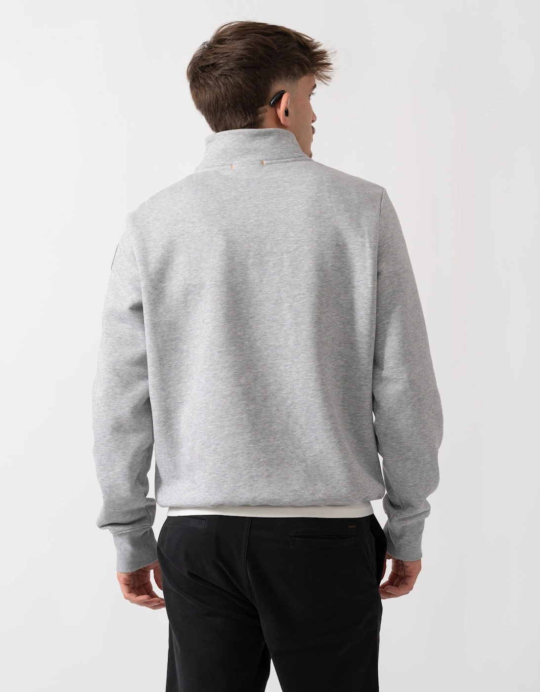 Broad Peak Mens Half Zip Sweatshirt - Ash Grey Melange 608