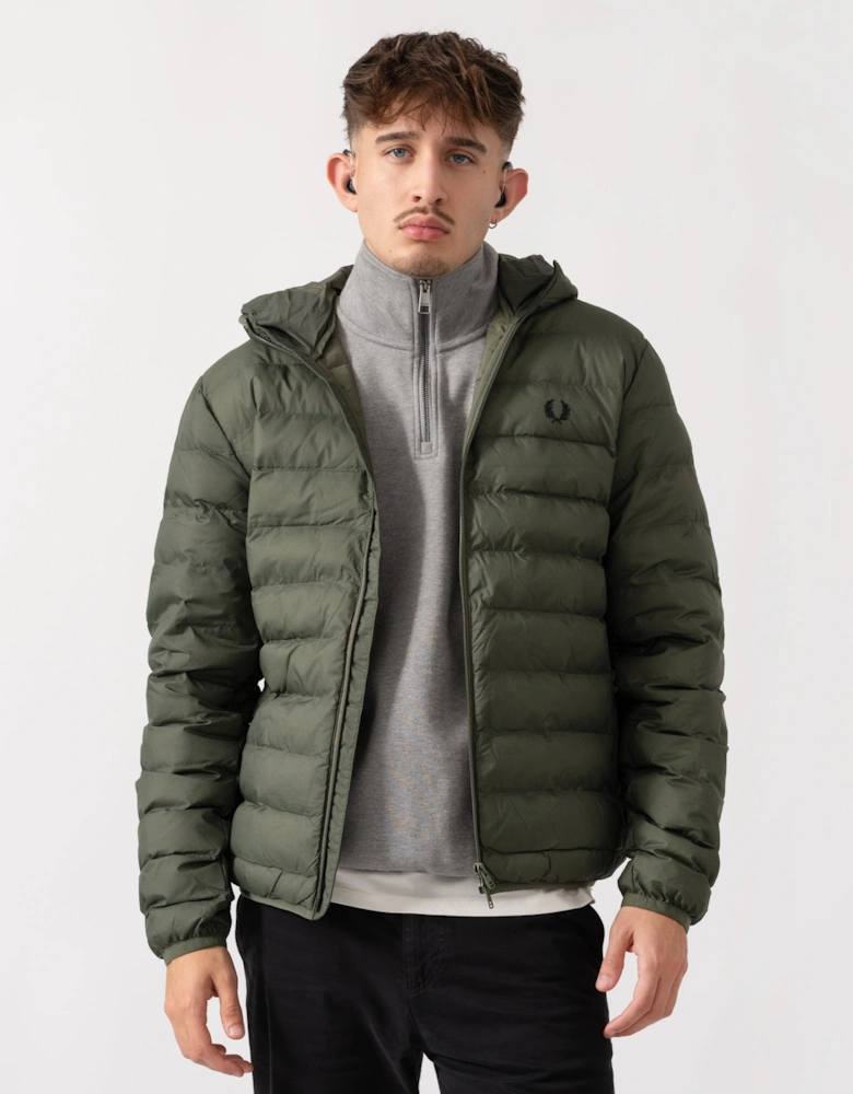 Mens Hooded Padded Jacket - Laurel Wreath Green X21