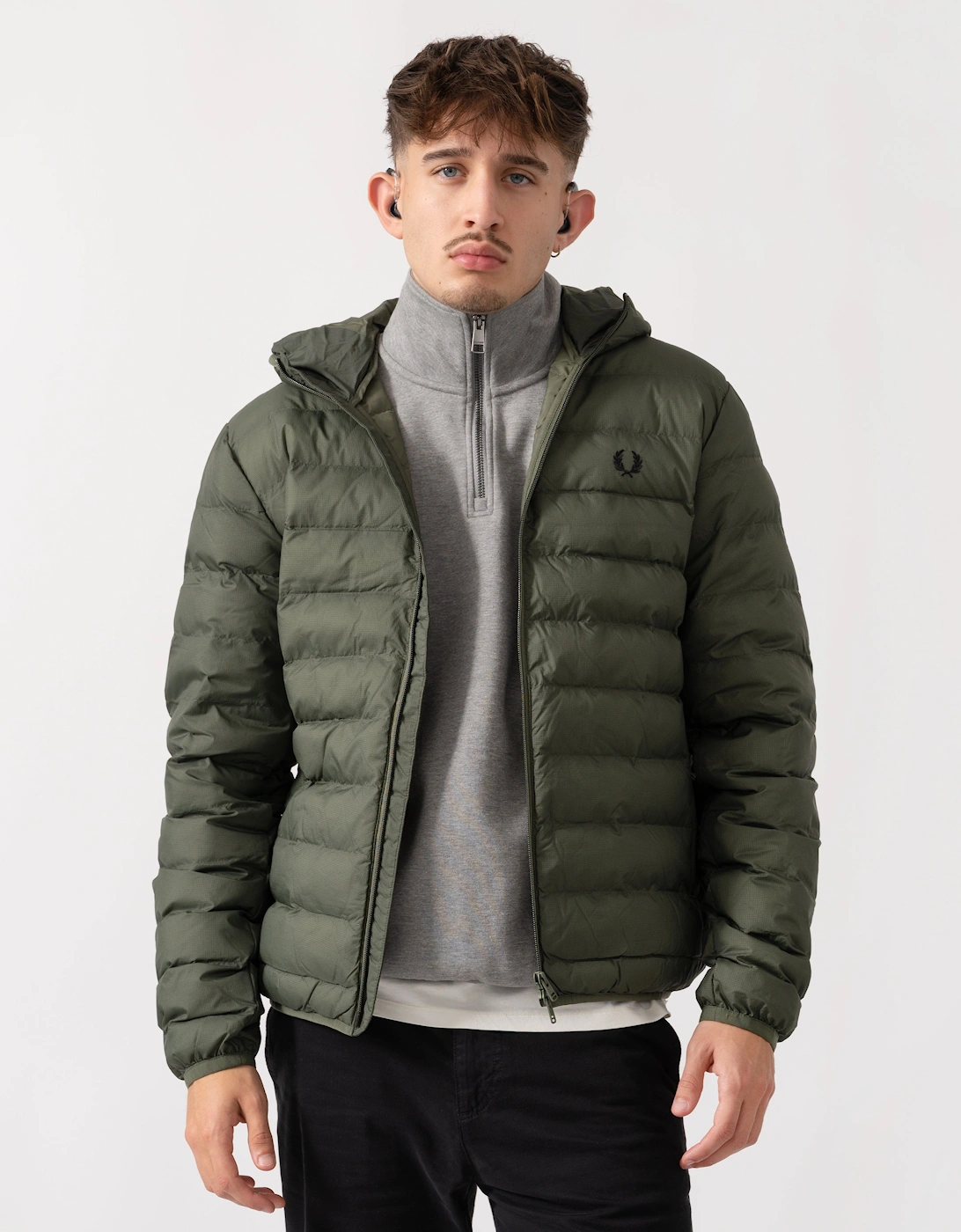 Mens Hooded Padded Jacket - Laurel Wreath Green X21, 5 of 4