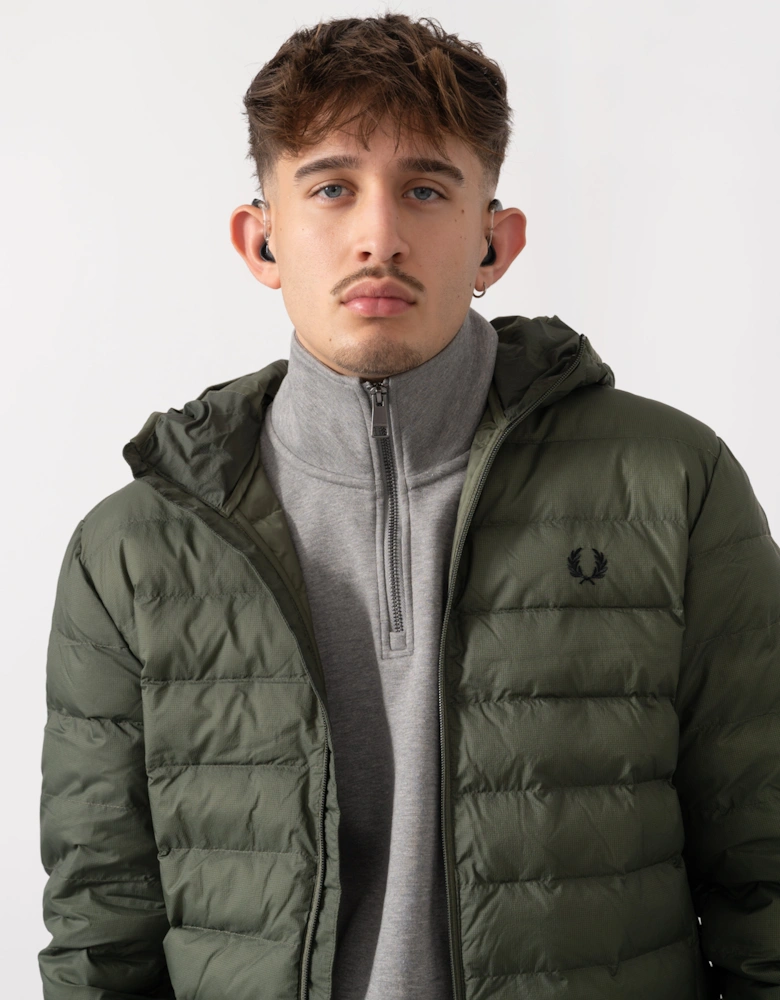 Mens Hooded Padded Jacket - Laurel Wreath Green X21
