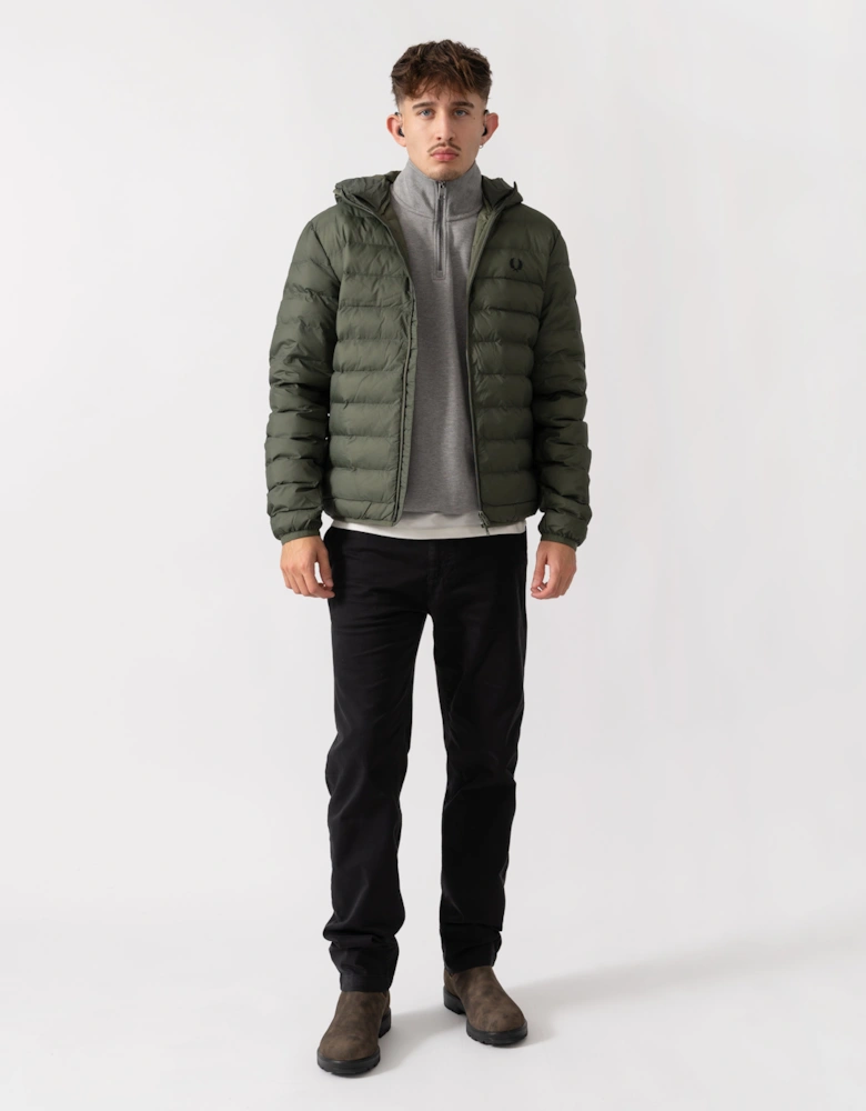 Mens Hooded Padded Jacket - Laurel Wreath Green X21