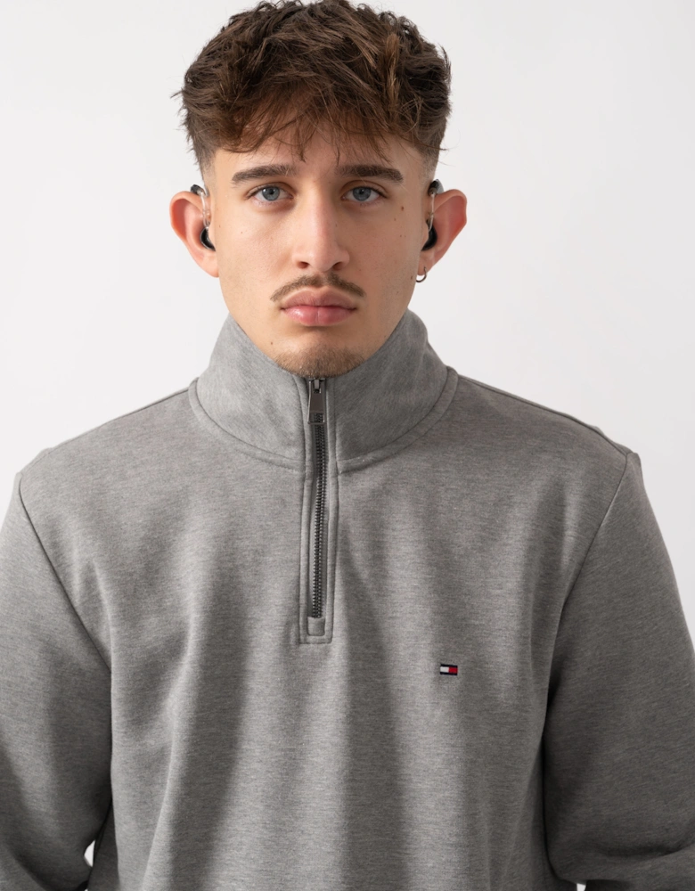 Essential Intechno Mens Half Zip Sweatshirt - Medium Grey Heather