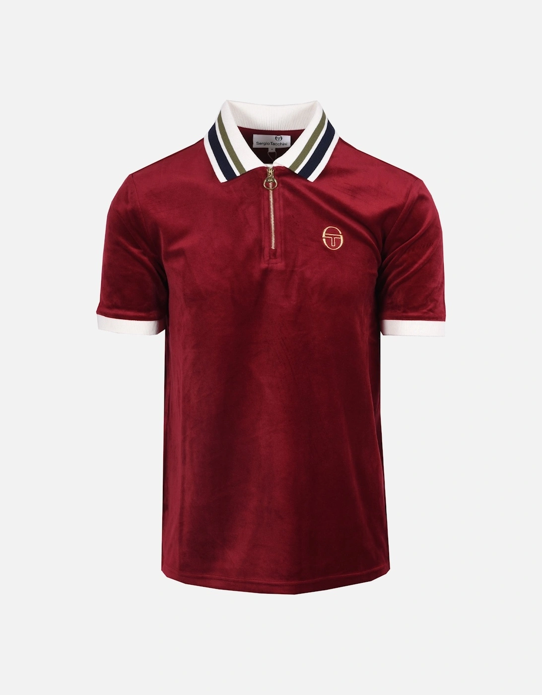 Mahony Half Zip Velour Polo Rhubarb/Gold, 4 of 3