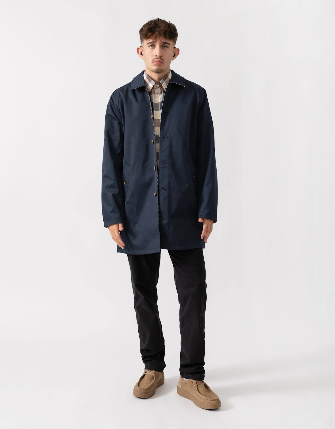 Mens Archival Reversible Mid Coat - Navy 11, 9 of 8