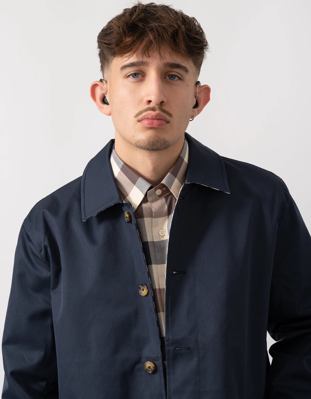 Mens Archival Reversible Mid Coat - Navy 11