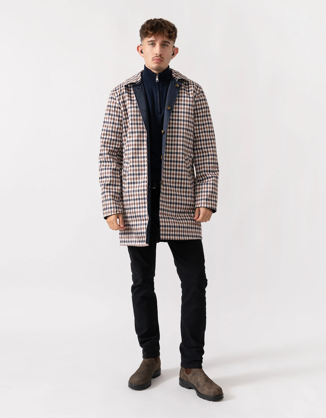 Mens Archival Reversible Mid Coat - Navy 11