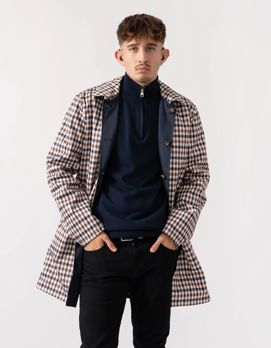Mens Archival Reversible Mid Coat - Navy 11
