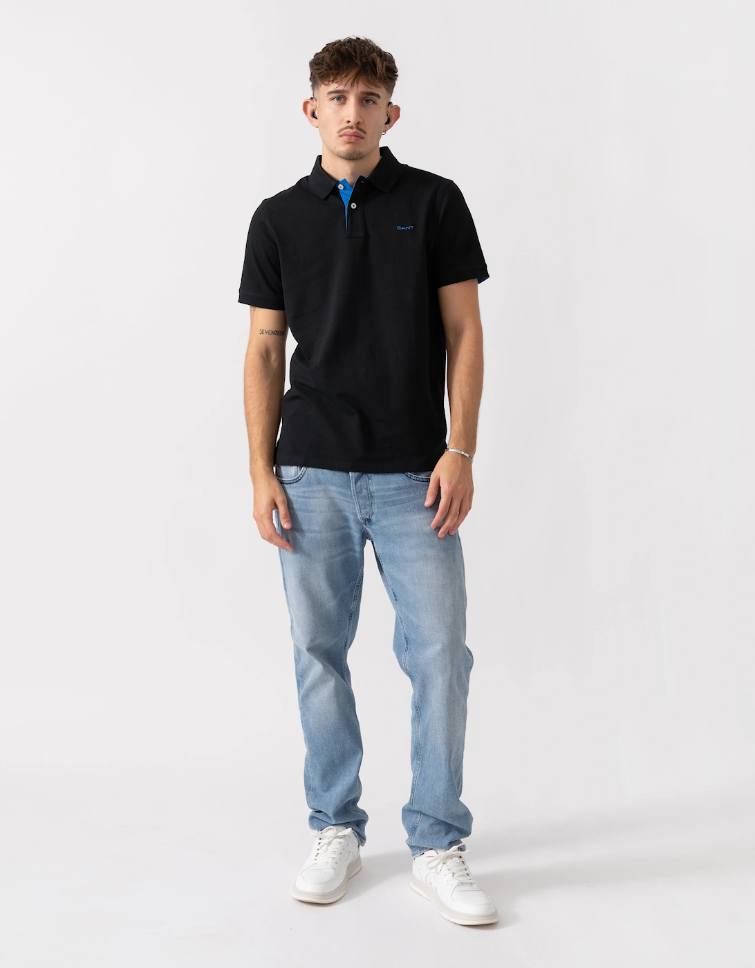 Regular Fit Short Sleeve Contrast Pique Rugger - 5 Black