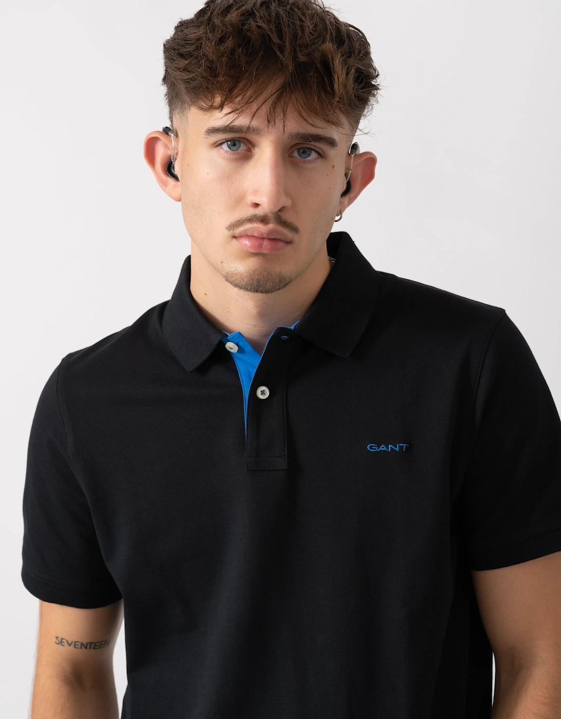 Regular Fit Short Sleeve Contrast Pique Rugger - 5 Black