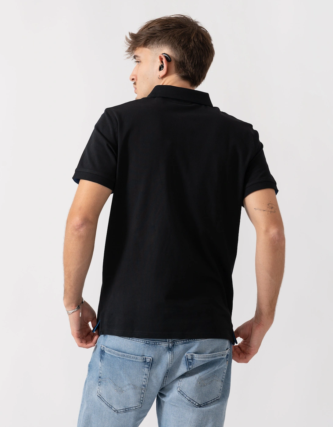 Regular Fit Short Sleeve Contrast Pique Rugger - 5 Black
