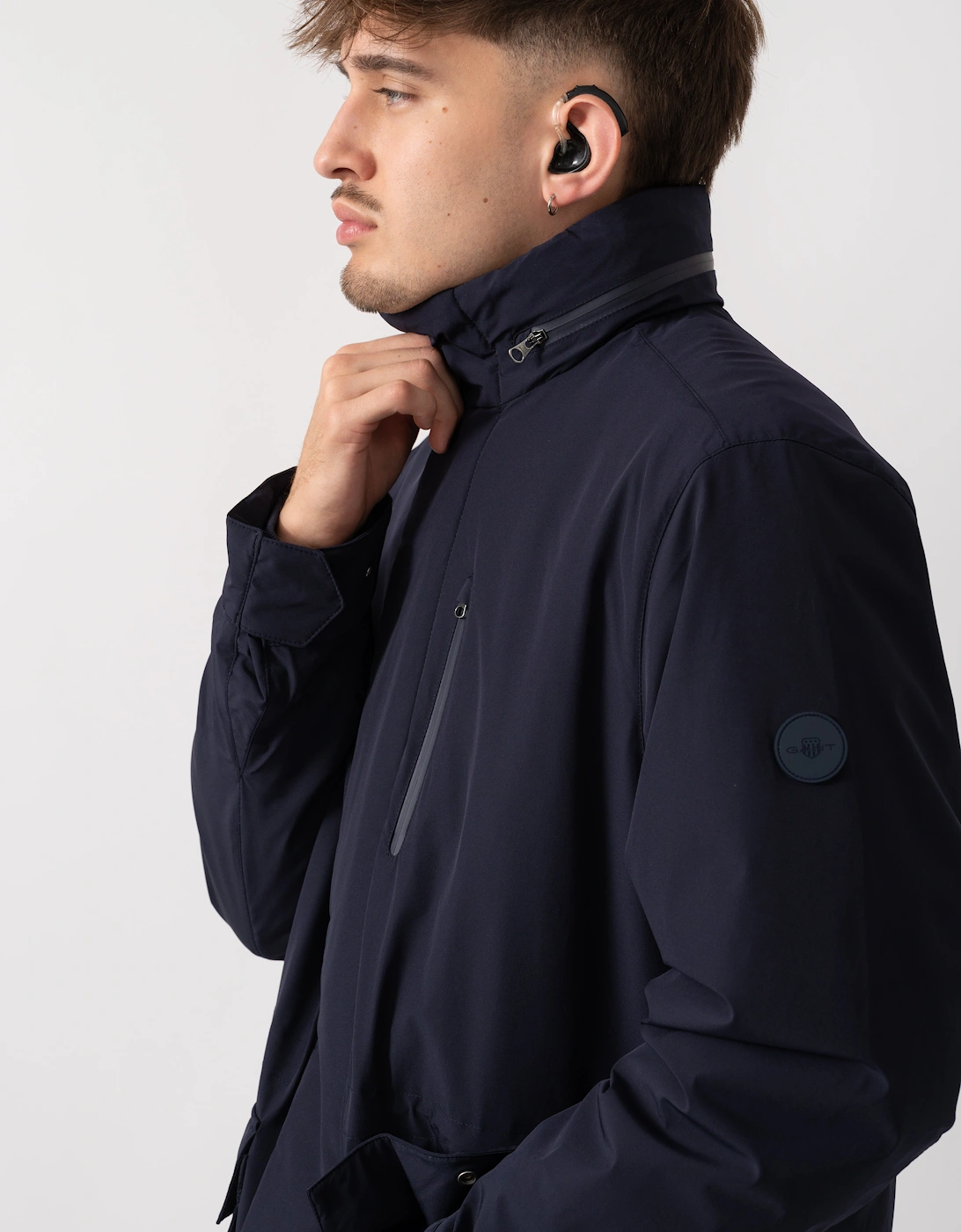 Mens Double Mid Length Jacket - 433 Evening Blue