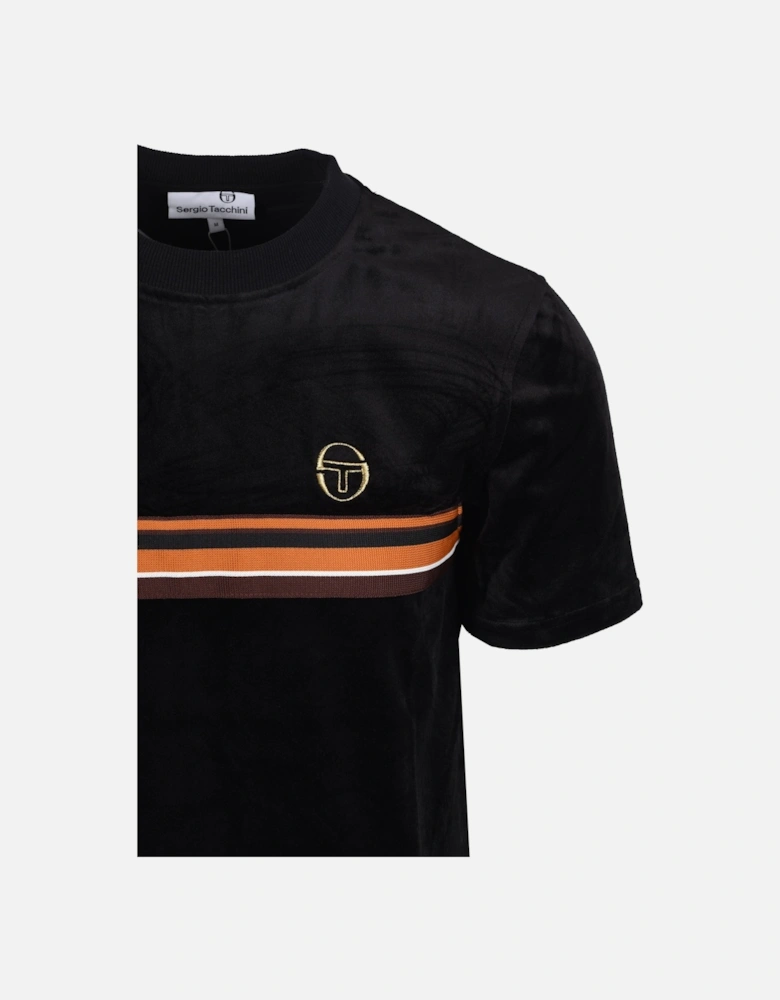 Ayme Velour T-Shirt Black/Gold