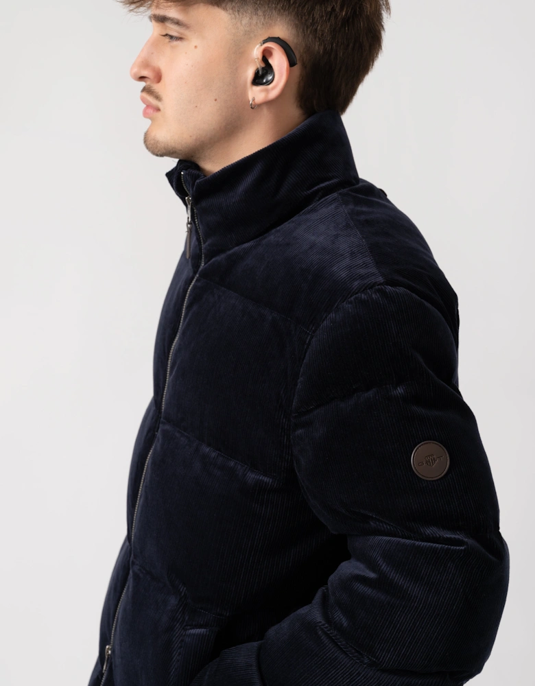 Mens Cord Puffer Jacket - 433 Evening Blue