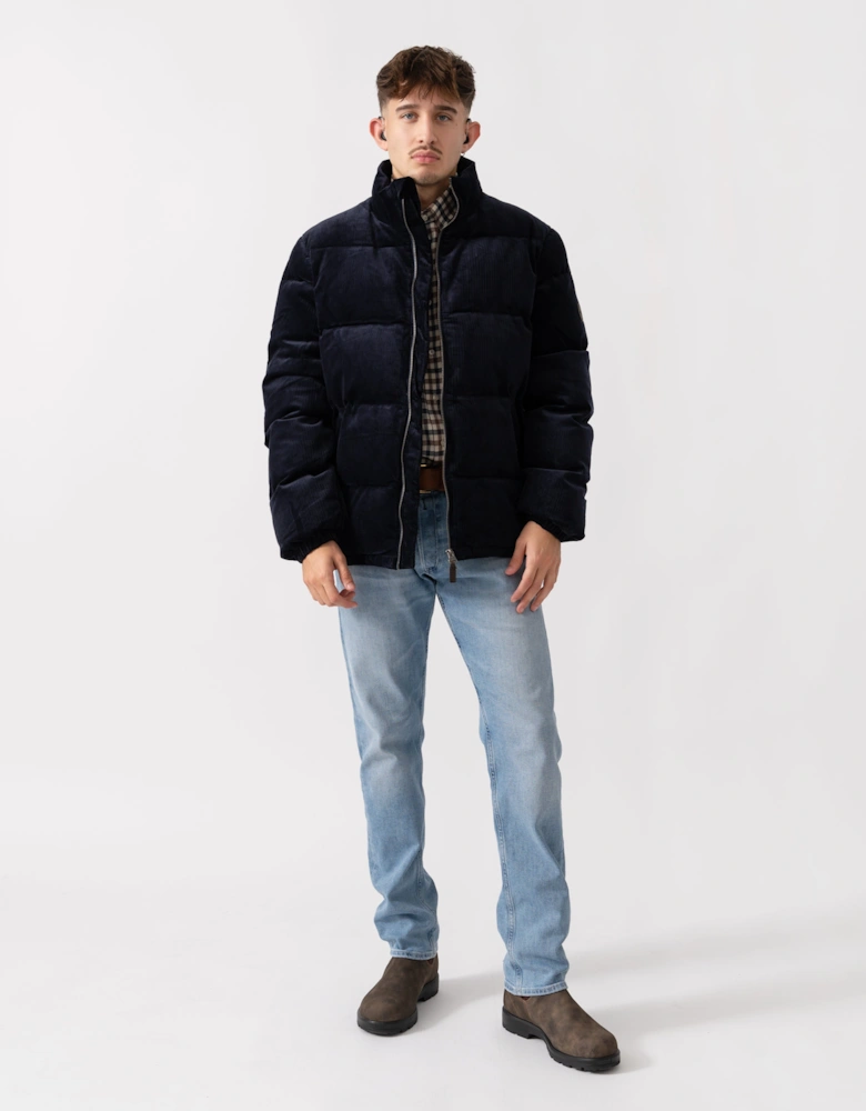 Mens Cord Puffer Jacket - 433 Evening Blue