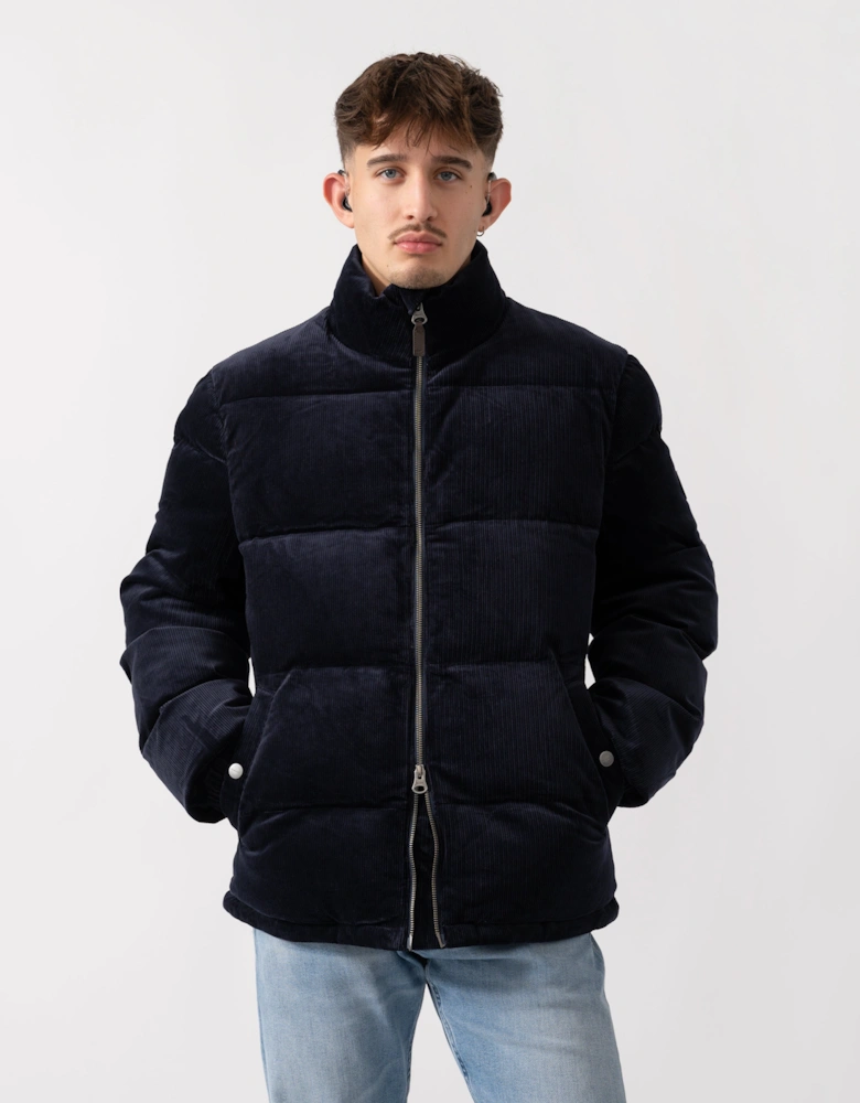 Mens Cord Puffer Jacket - 433 Evening Blue