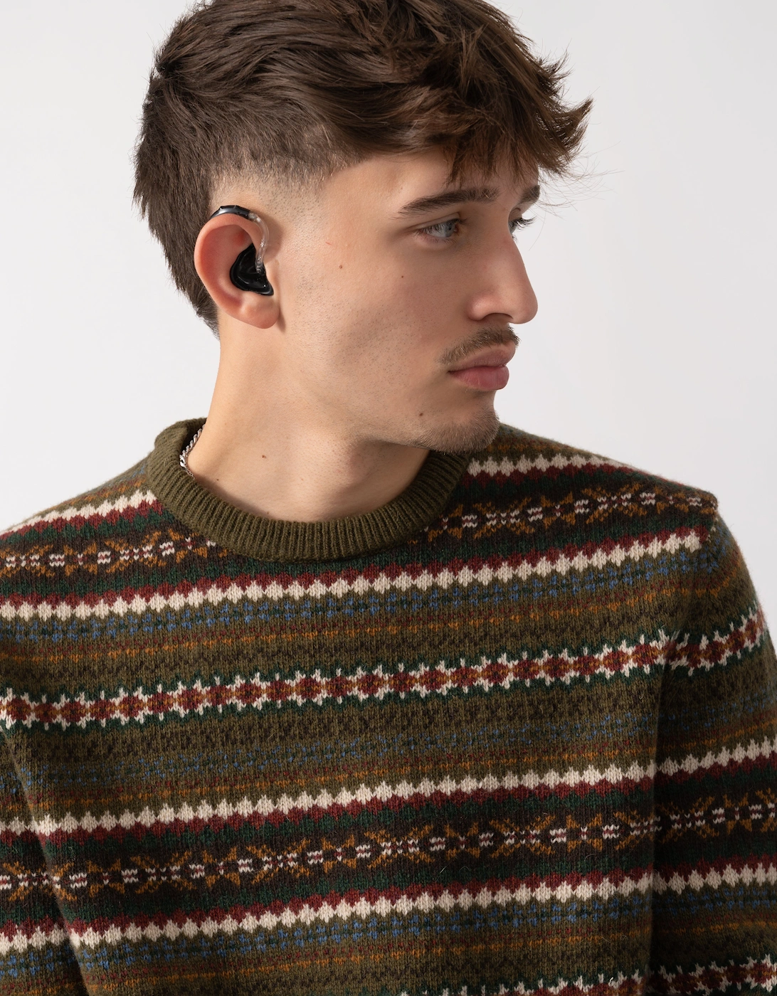 Mens Fair Isle Crew Neck Jumper - 360 Country Green