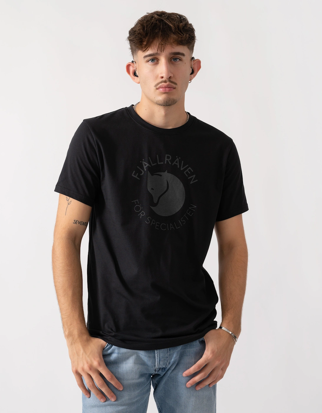 Fjallraven Men's Black Fox T-Shirt - 550 - Size: 42