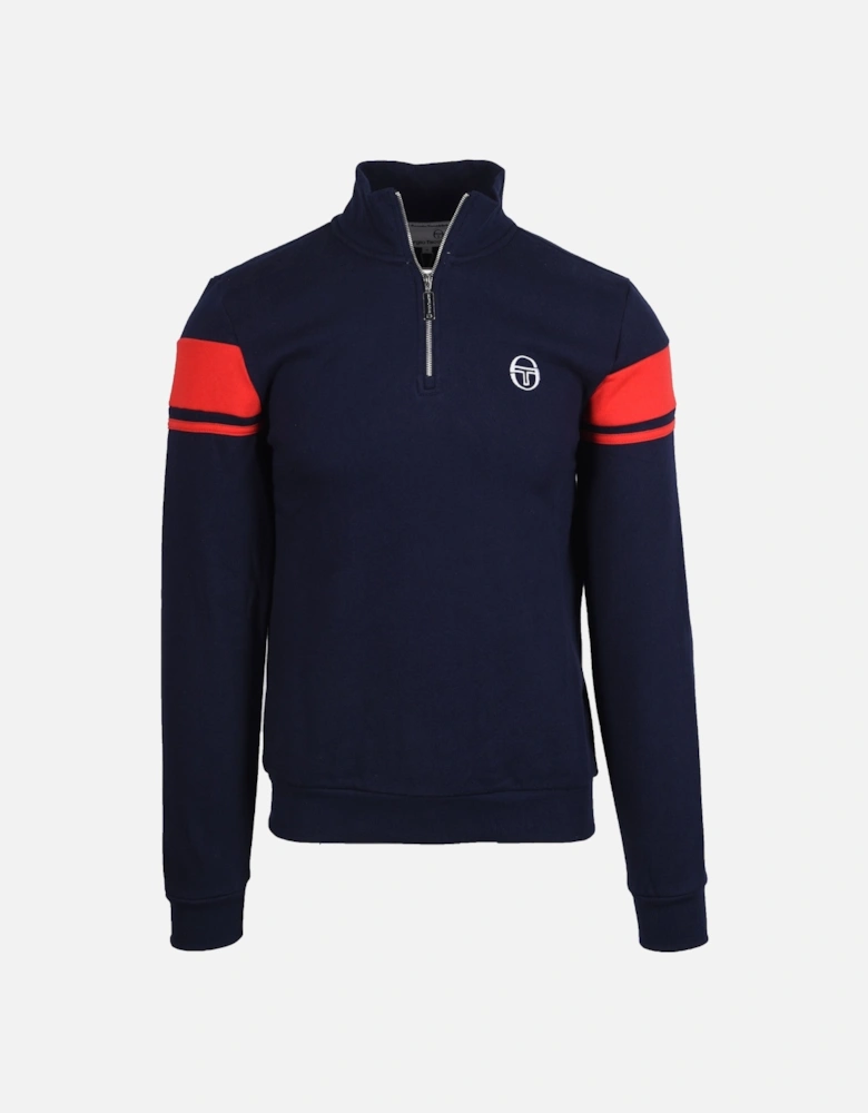 Damarindo Half Zip Sweatshirt Maritime Blue/Adrenaline Rush
