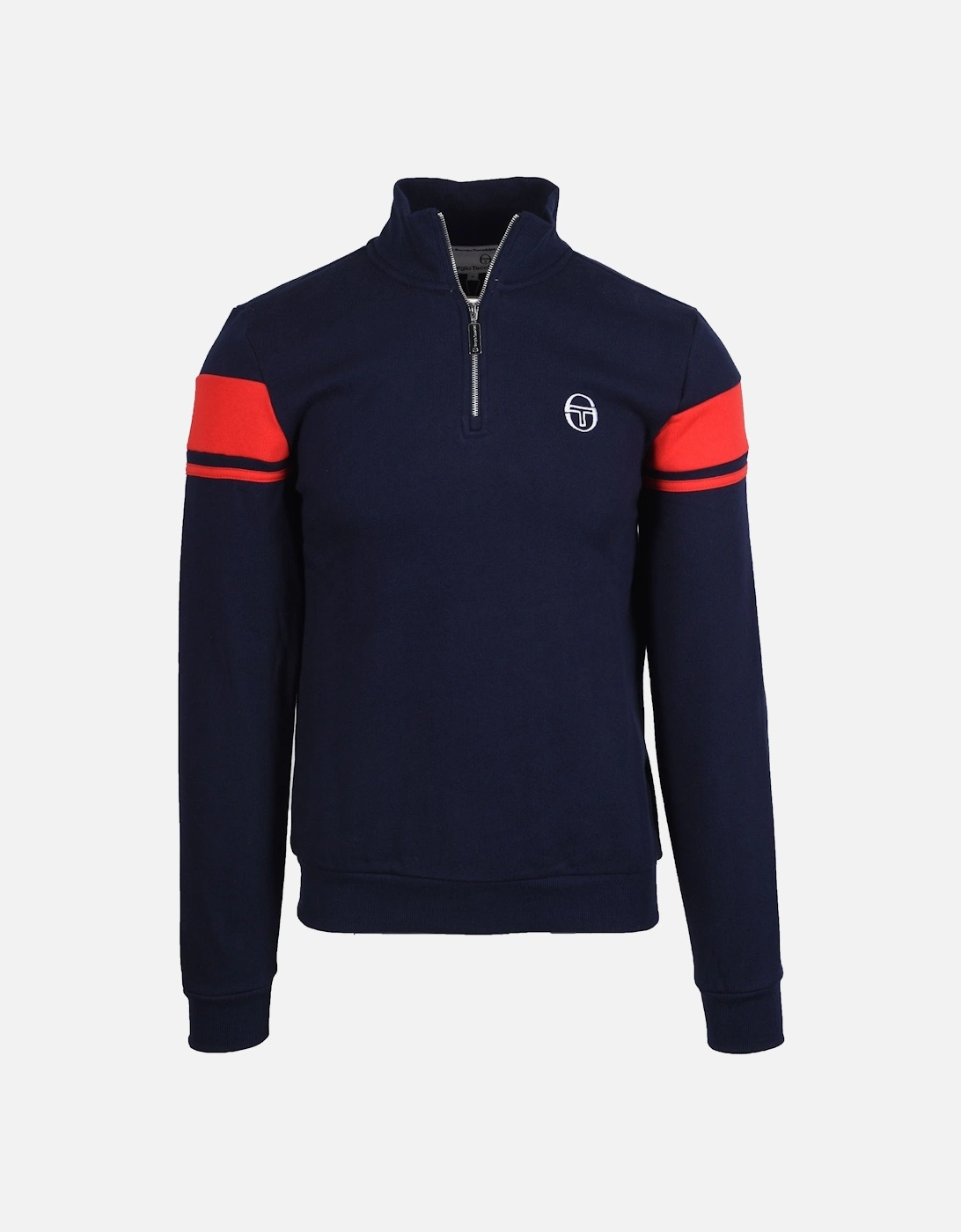 Damarindo Half Zip Sweatshirt Maritime Blue/Adrenaline Rush, 4 of 3