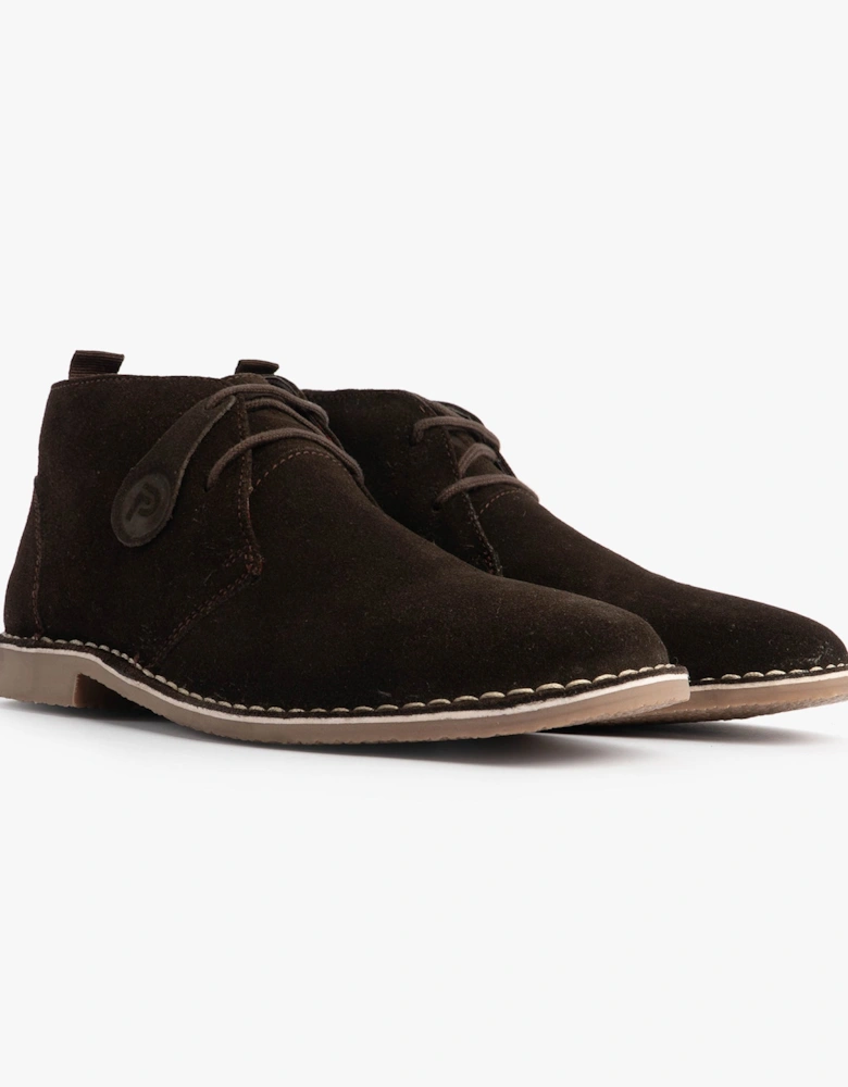 VESPA Unisex Desert Boots Dark Brown