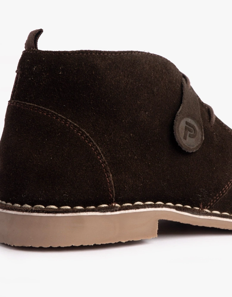 VESPA Unisex Desert Boots Dark Brown