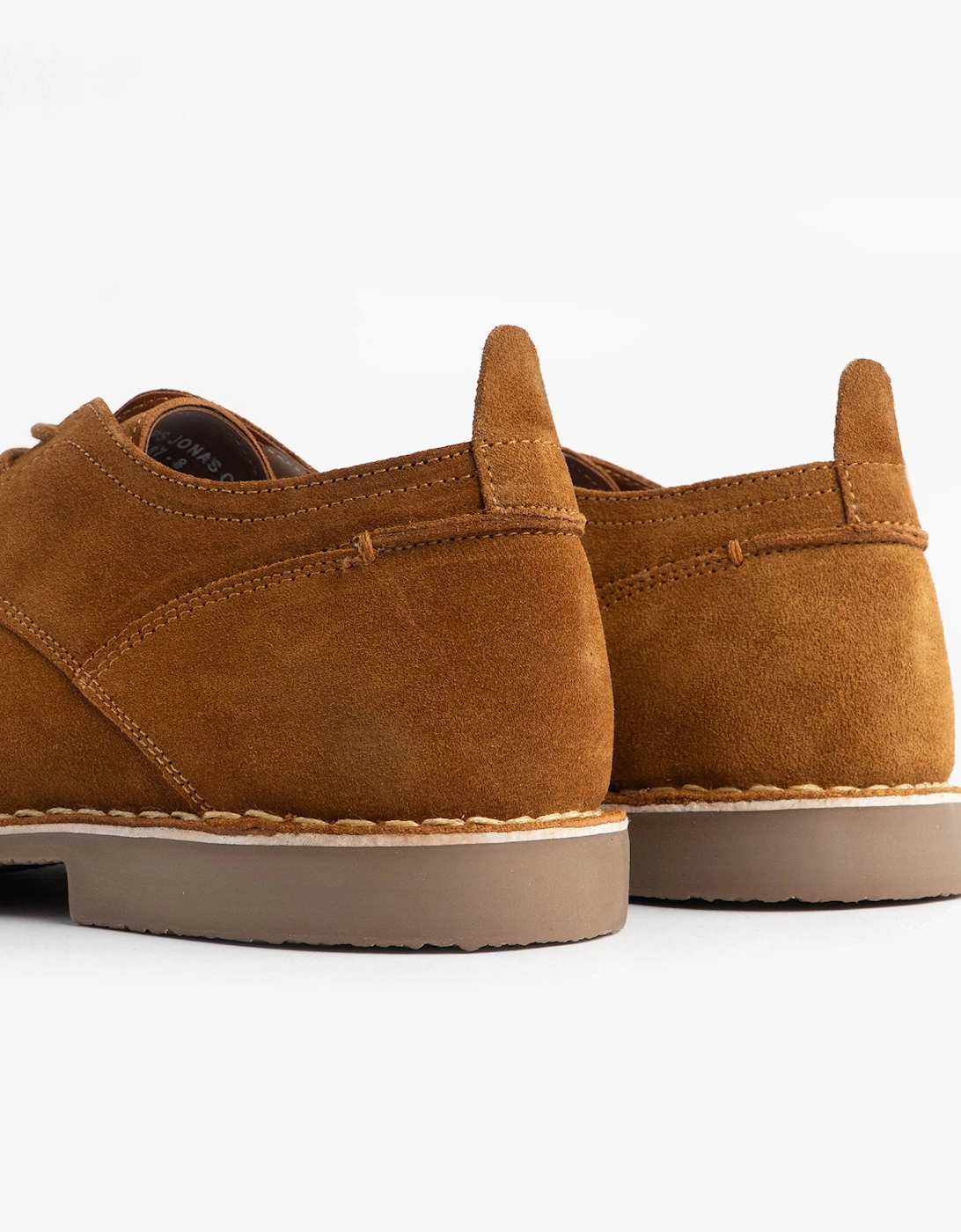 JONAS Mens Suede Desert Shoes Cognac