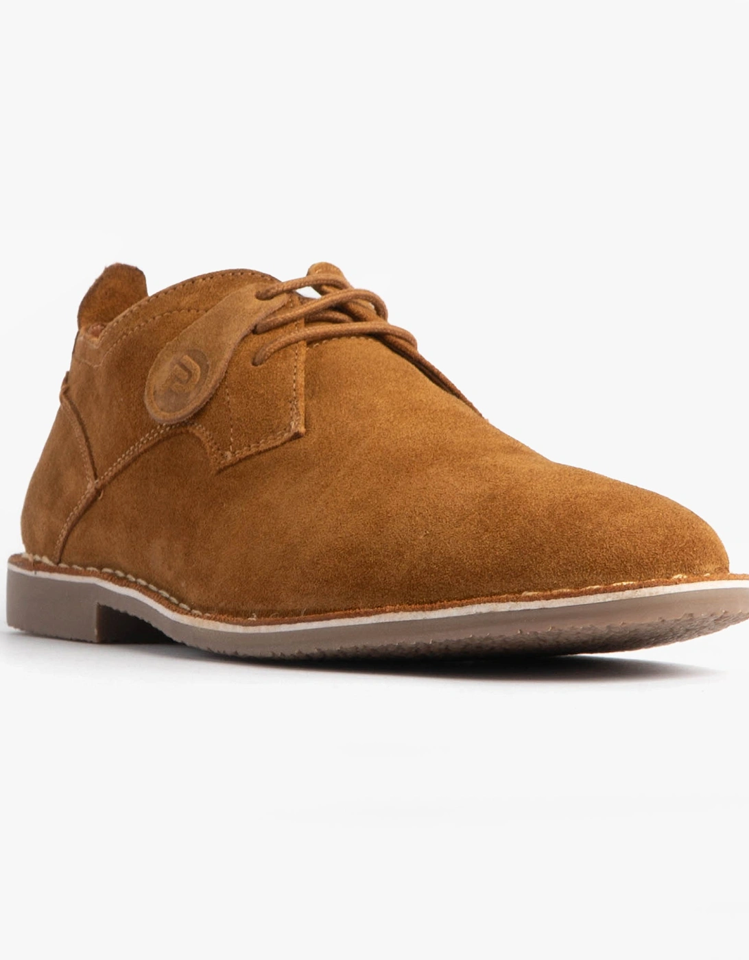 JONAS Mens Suede Desert Shoes Cognac