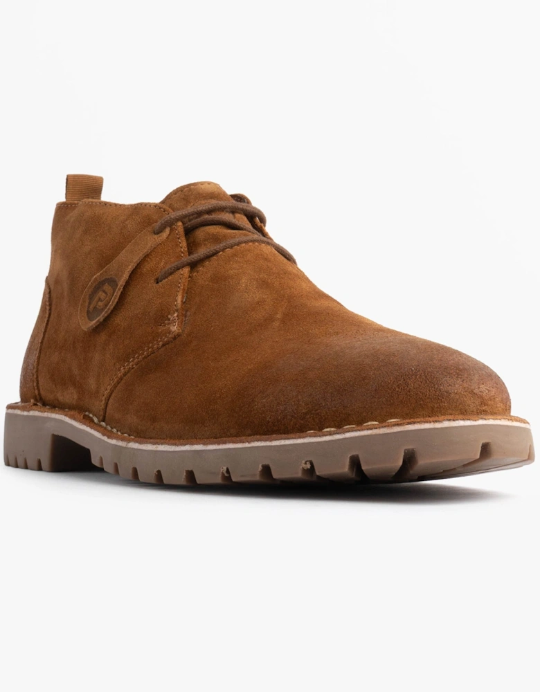 COOPER Mens Desert Boots Cognac