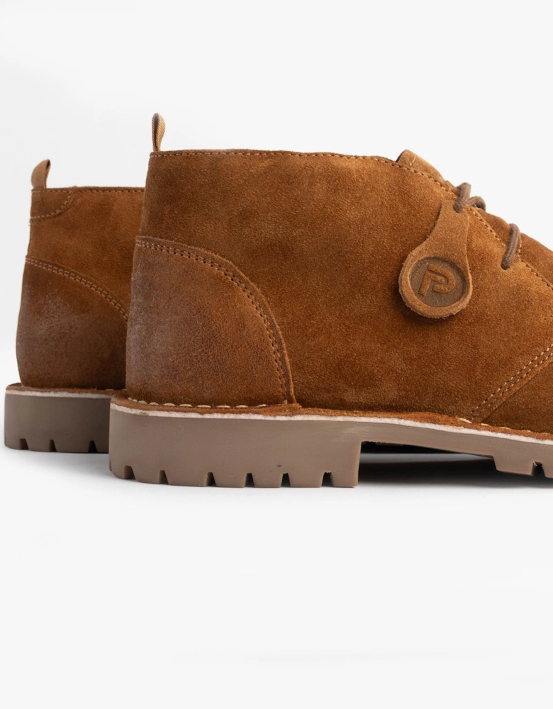 COOPER Mens Desert Boots Cognac