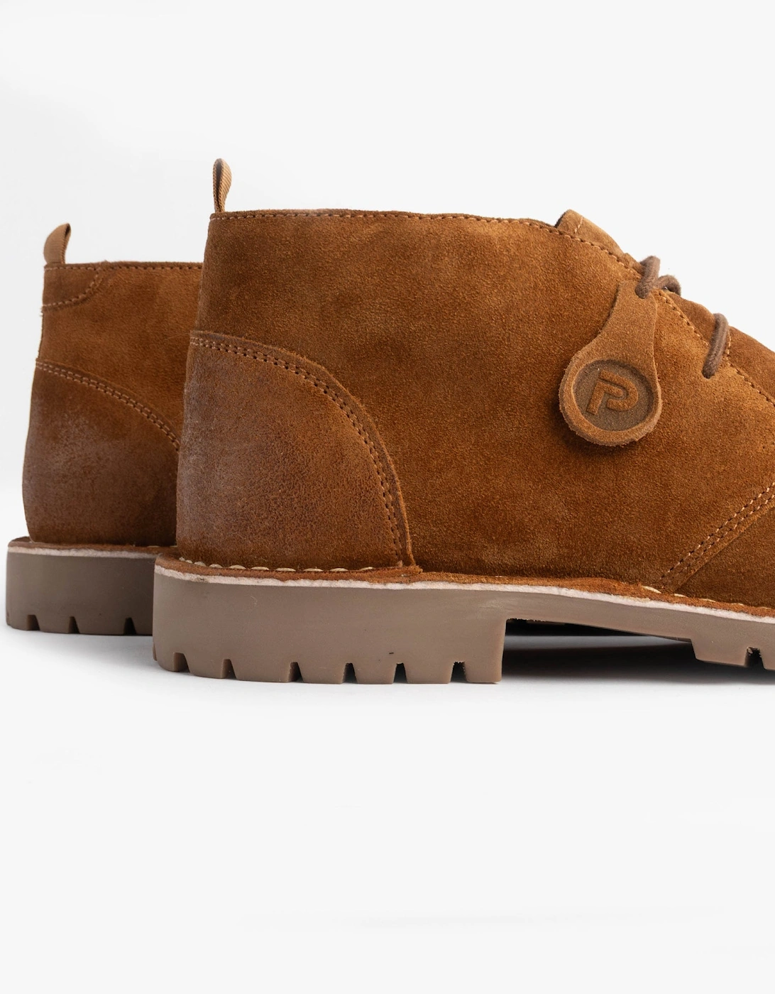 COOPER Mens Desert Boots Cognac