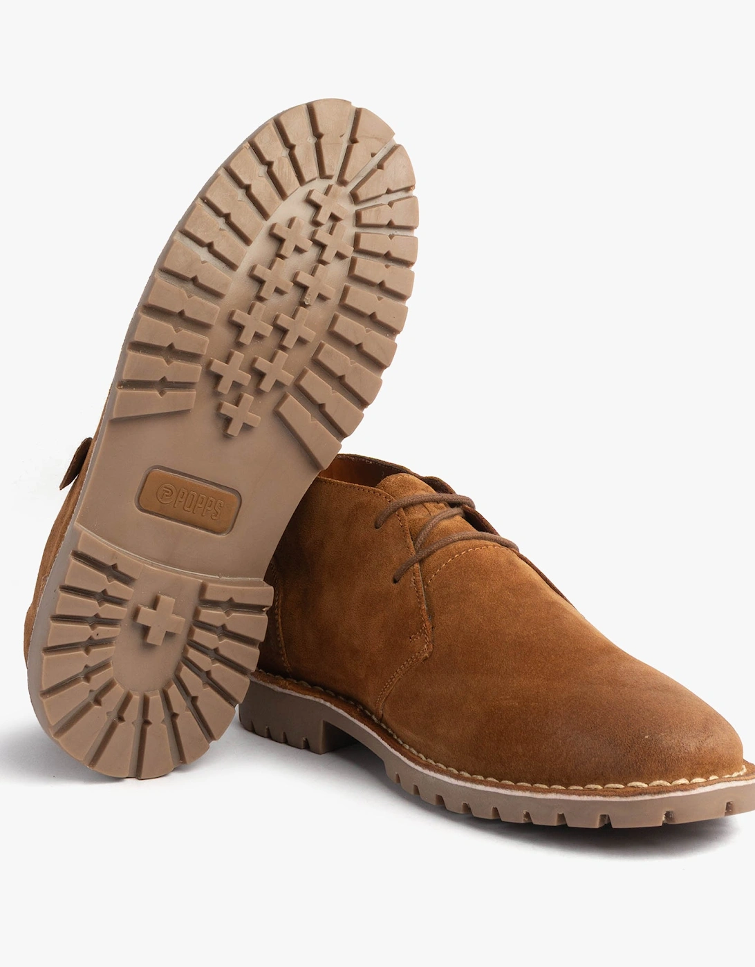 COOPER Mens Desert Boots Cognac