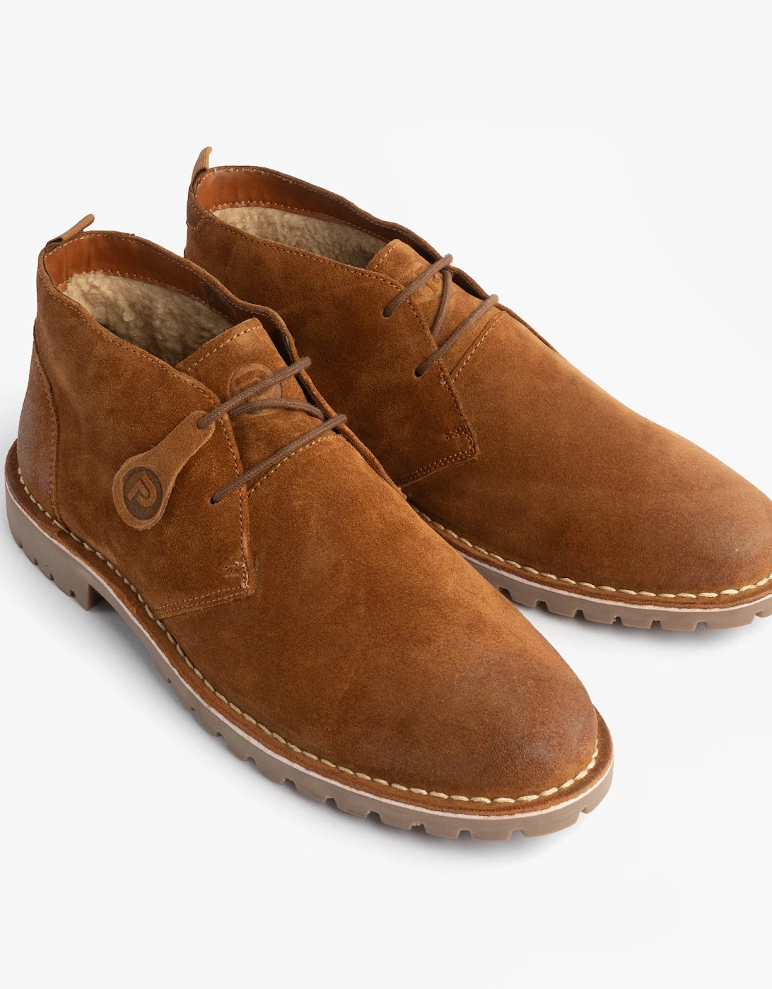 COOPER Mens Desert Boots Cognac