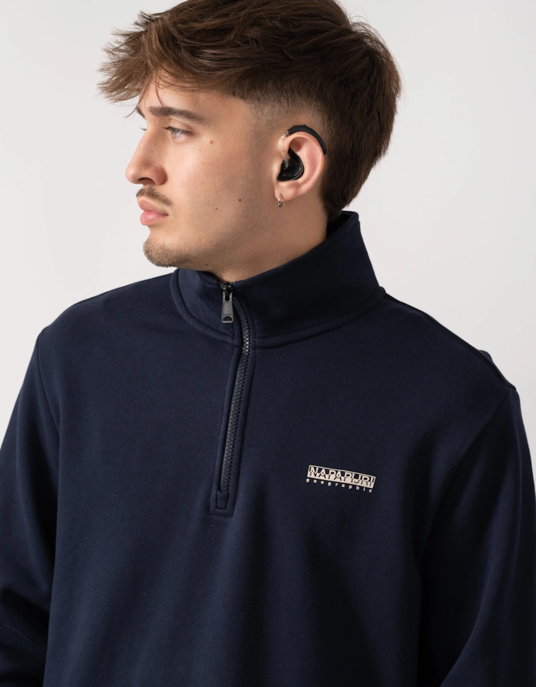 Small Box Mens Half Zip Sweatshirt - Blue Marine 176
