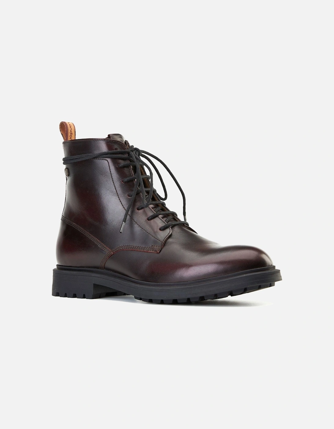 London Brunel Leather Men's Wine Ankle Boots, 2 of 1