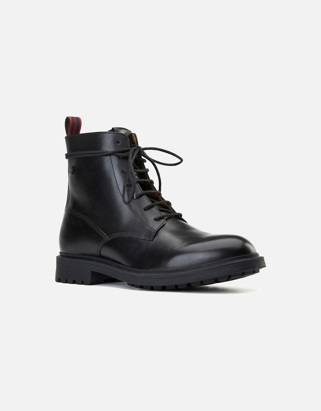 London Brunel Leather Men's Black Ankle Boots, 2 of 1