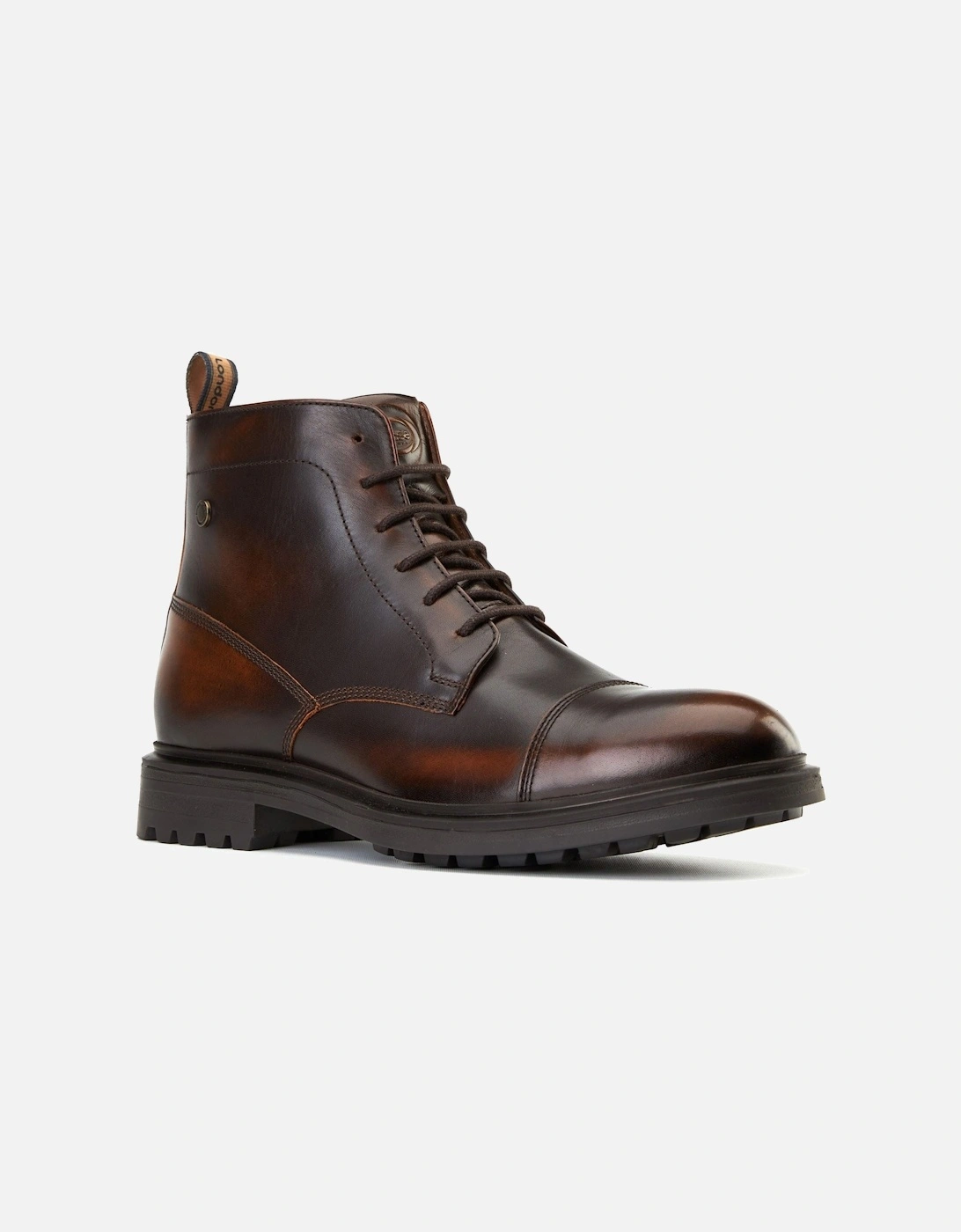 London Boulton Leather Men's Brown Ankle Boots, 7 of 6