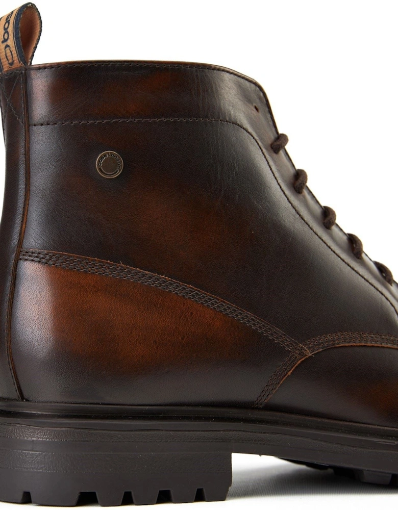 London Boulton Leather Men's Brown Ankle Boots