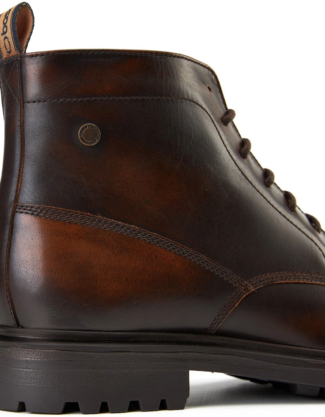 London Boulton Leather Men's Brown Ankle Boots