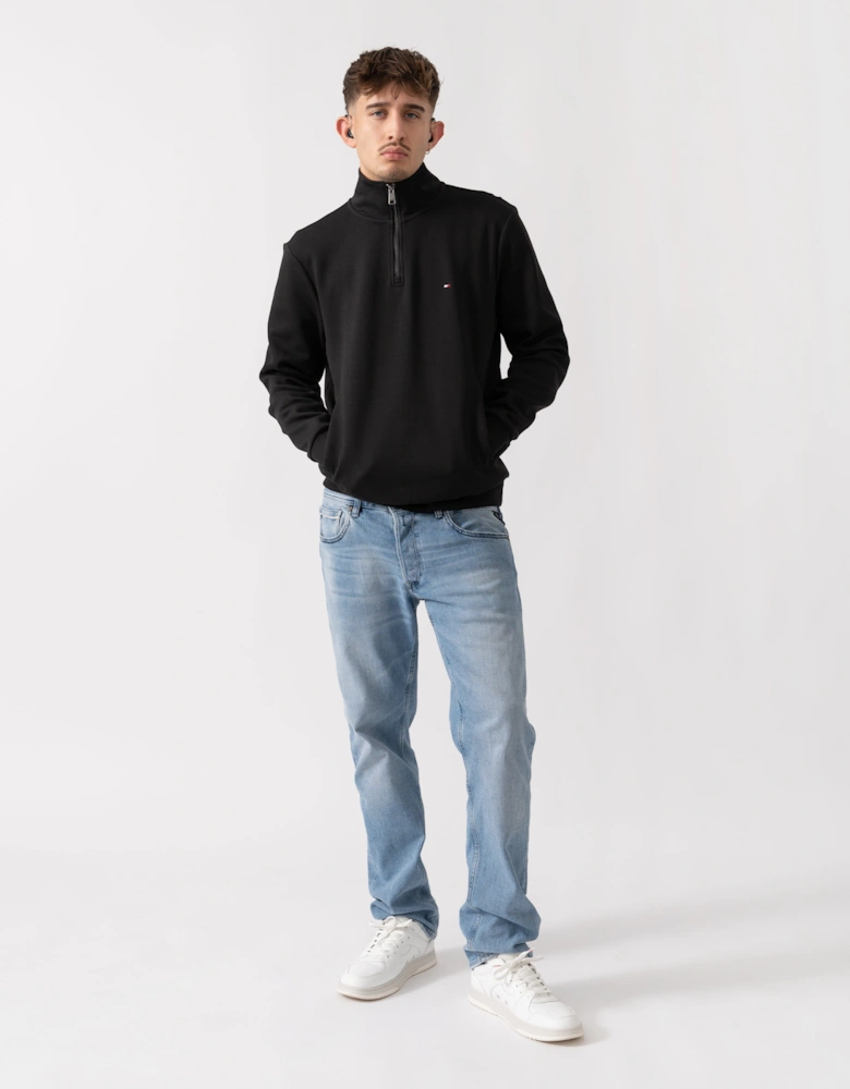 Essential Intechno Mens Half Zip Sweatshirt - Black