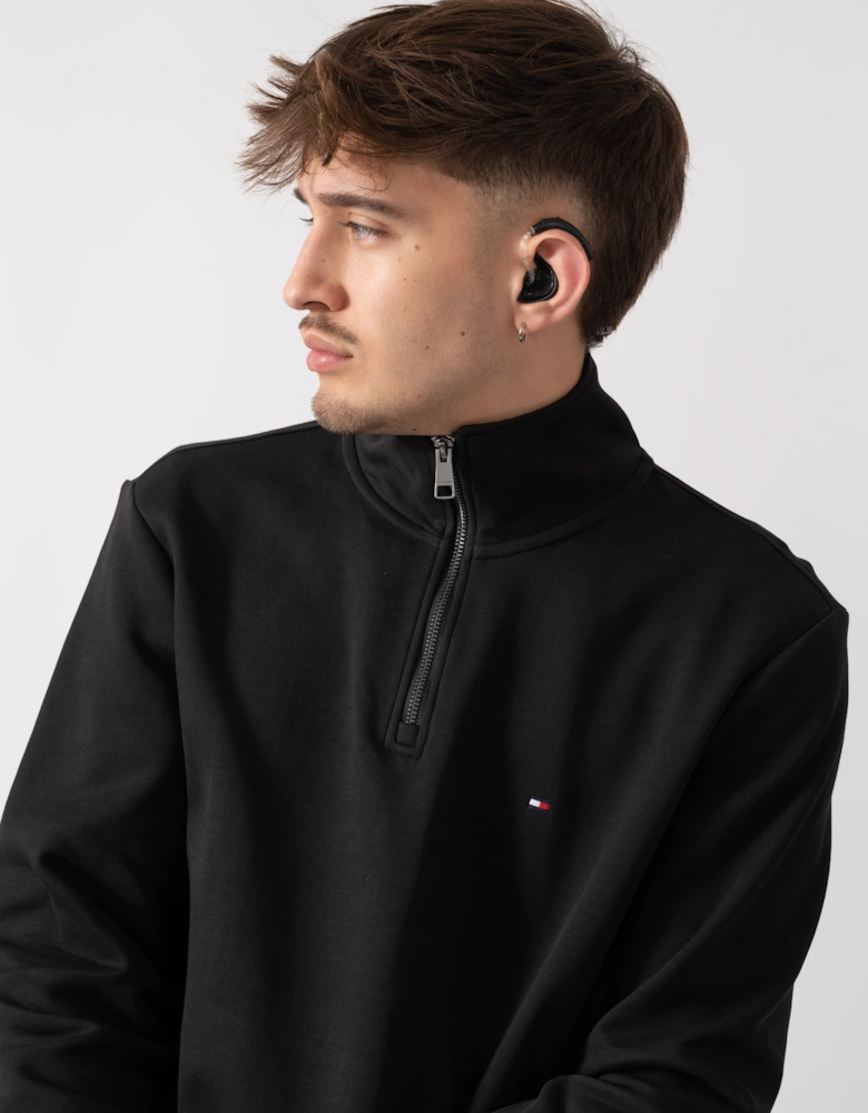 Essential Intechno Mens Half Zip Sweatshirt - Black