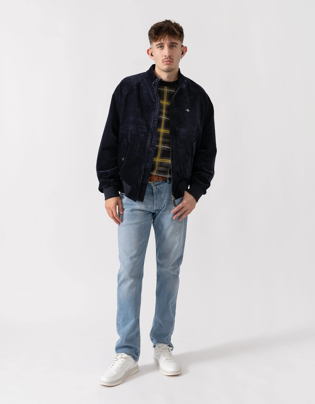 Mens Cord Harrington Jacket - 433 Evening Blue